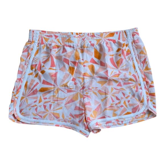 Club Monaco Sunset Orange Geo Keri Silk Shorts 8 - Picture 1 of 4